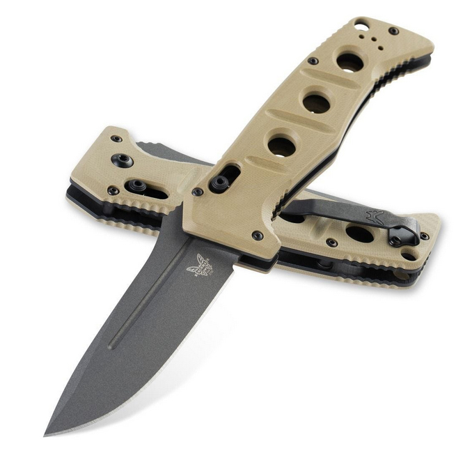 Benchmade Auto Adamas Desert Tan Knife - Tungsten Grey Blade – SURF WORLD  SURF SHOP