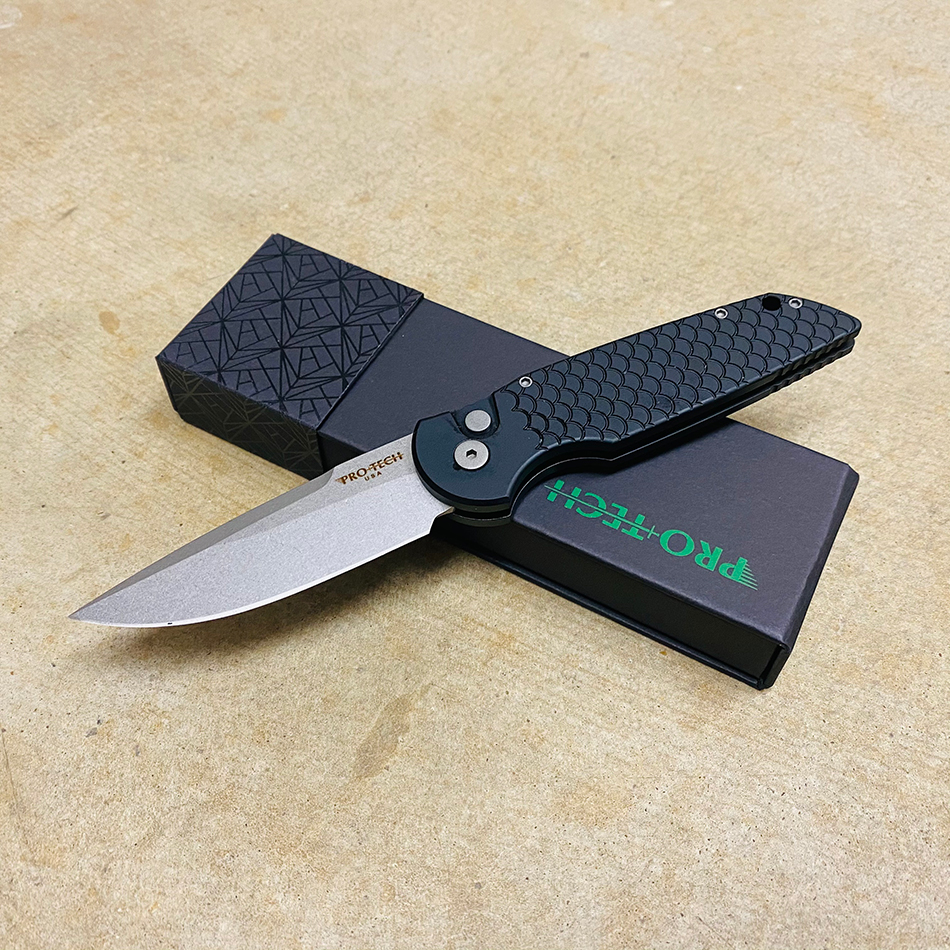 Pro Tech TR 5 Tactical Response Automatic Black Fish Scale 3 25 Black X 1  Knife Information