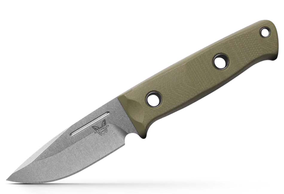 Benchmade 165-1 Bushcrafter 3.38" CPM-S30V Drop Point Fixed Blade OD Green Knife - 165-1