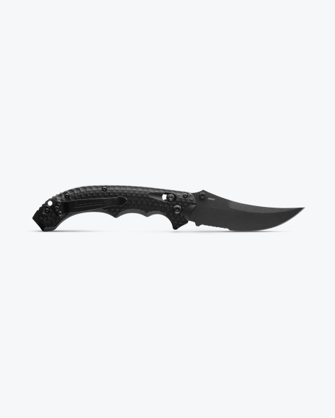 Benchmade 865SBK Mini Bedlam CPM-S90V 3.45" Scimitar SERRATED Graphite Cerakote Blade Black G10 Knife - 865SBK