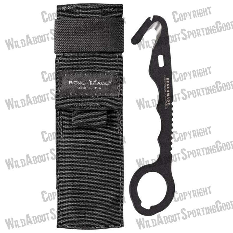 Benchmade 8 BLKWMED Rescue Hook Strap Cutter, O2 Wrench, Soft Sheath