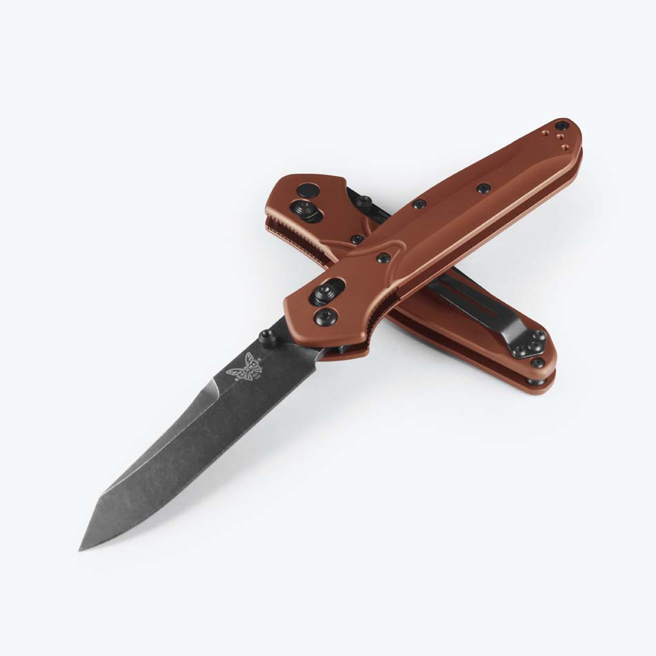 Benchmade 940BK-03 Osborne 3.4" CPM-Magnacut DLC Battlewash Finish Blade Burnt Copper Aluminum Handles Knife