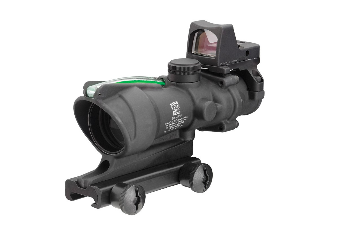 Trijicon TA31-D-100548/TA31-D-100549 ACOG 4x32 BAC Riflescope w/ Trijicon RMR -.223 BDC Chevron Reticle, Thumbscrew Mount, LED 3.25 MOA Dot RMR Type 2 Trijicon TA31-D-100548/TA31-D-100549 ACOG 4x32 BAC Riflescope w/ Trijicon RMR -.223 BDC Chevron Reticle, Thumbscrew Mount, LED 3.25 MOA Dot RMR Type 2