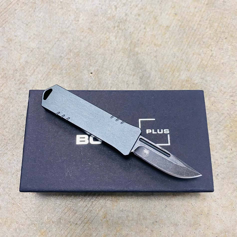 Boker Plus USB OTF Automatic Knife Black D2 Blade, Gray Aluminum