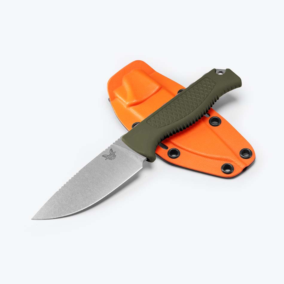 Benchmade 15006-01 Steep Country 3.53" CPM-S30V Drop Point Blade Dark Olive Santoprene Handles Fixed Blade Knife
