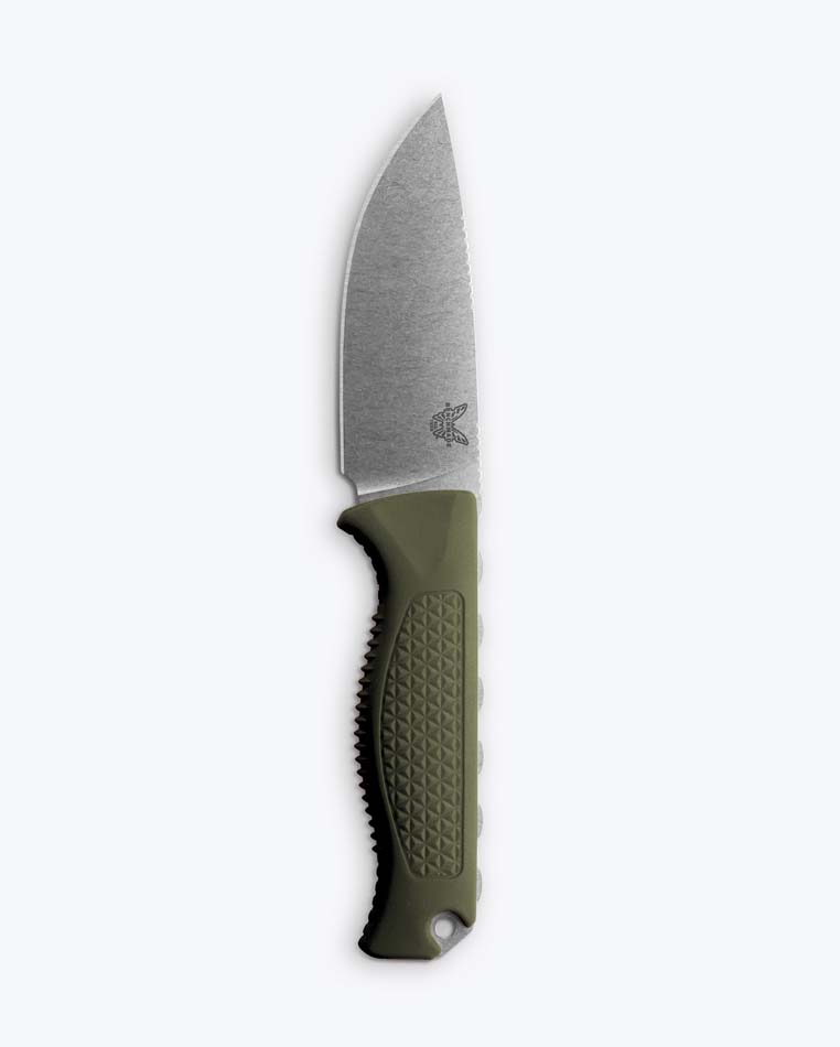 Benchmade 15006-01 Steep Country 3.53" CPM-S30V Drop Point Blade Dark Olive Santoprene Handles Fixed Blade Knife - 15006-01