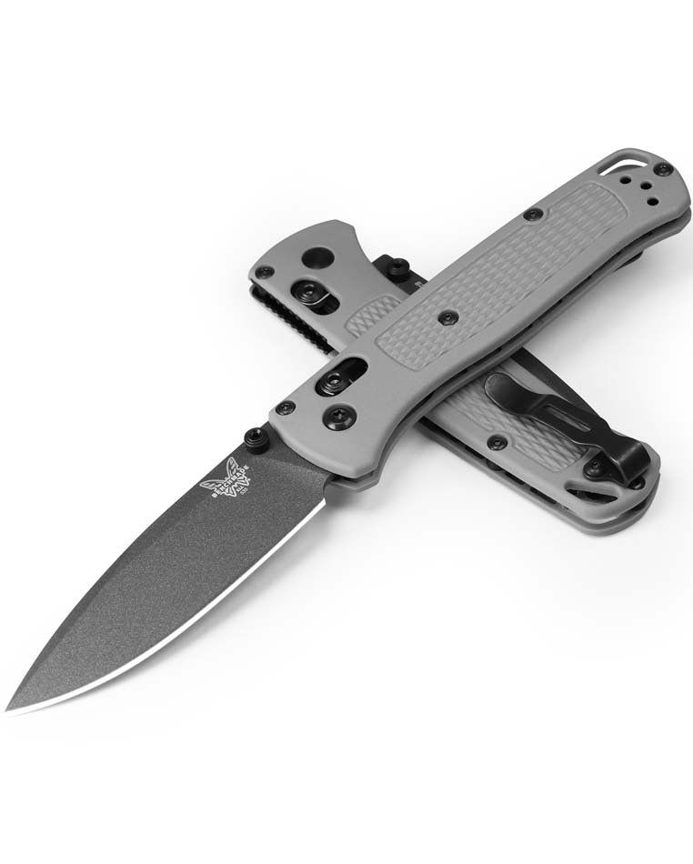 Benchmade 535BK-08 Bugout AXIS 3.24" Cobalt Black Blade Storm Gray Handles Folding Knife