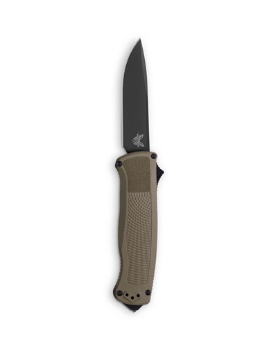 Benchmade 5371BK-01 Shootout Ranger Green Handles, 3.5" Drop Point Black DLC Blade, Automatic OTF Knife - 5371BK-01