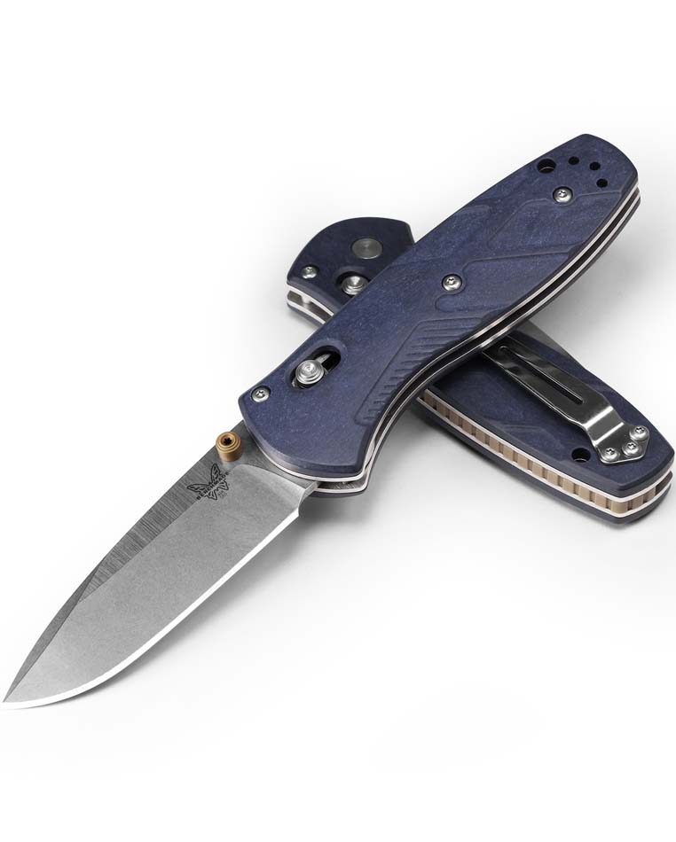 Benchmade 585-03 Mini-Barrage AXIS-Assisted 2.91" CPM-S30V Blade Blue Canyon Richlite Handle Knife - 585-03