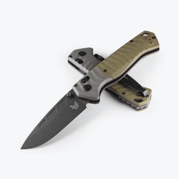 Benchmade 593BK PSK 3.4" CPM-Magnacut Cobalt Cerakote Finish Drop Point Blade OD Green G10 Handle AXIS Assist Knife