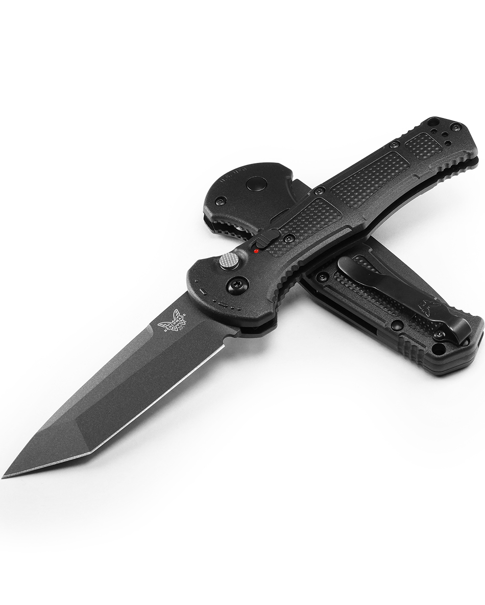 Benchmade 9071BK Claymore AUTO Folding Knife 3.6" CPM-D2 Tanto Cobalt Blade Black Grivory Handles Benchmade 9071BK Claymore AUTO Folding Knife 3.6" CPM-D2 Tanto Cobalt Blade Black Grivory Handles