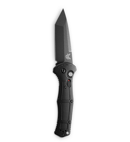 Benchmade 9071BK Claymore AUTO Folding Knife 3.6" CPM-D2 Tanto Cobalt Blade Black Grivory Handles - 9071BK