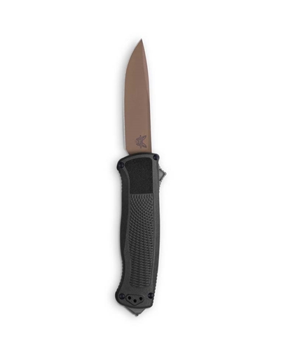 Benchmade 5371FE Shootout Black Grivory Handles, 3.5" Drop Point Flat Earth Blade, Automatic OTF Knife - 5371FE