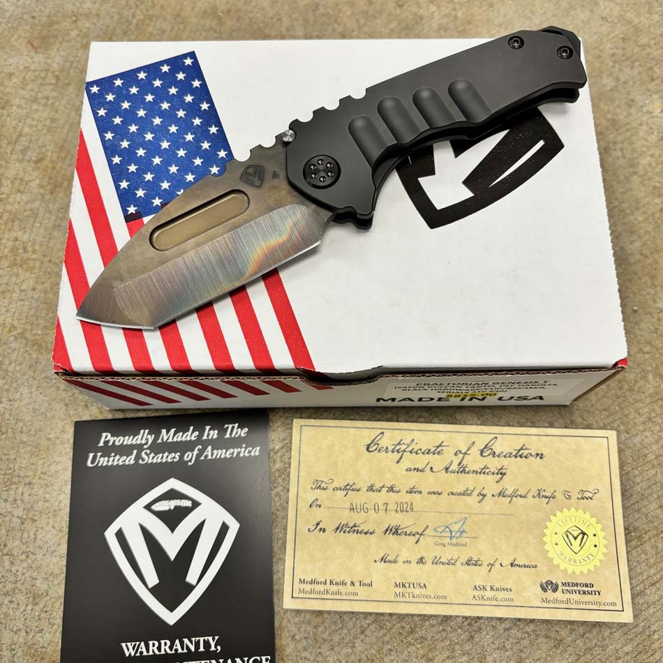 Medford Praetorian Genesis T S45VN Vulcan 3.3" TANTO DLC Handles, Black Hardware, DLC Clip/Breaker Knife 310-630 Medford Praetorian Genesis T S45VN Vulcan 3.3" TANTO DLC Handles, Black Hardware, DLC Clip/Breaker Knife 310-630