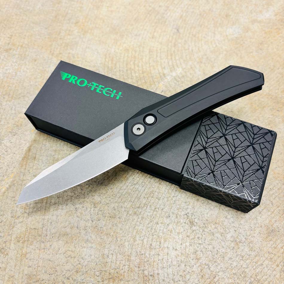 Protech DS101 Oligarch Dmitry Sinkevick Design Solid Black Aluminum Handles, Stonewash Magnacut Blade Knife Protech DS101 Oligarch Dmitry Sinkevick Design Solid Black Aluminum Handles, Stonewash Magnacut Blade Knife