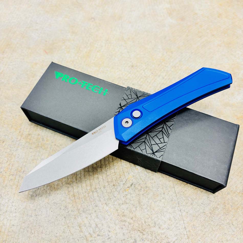 Protech DS101-BLUE Oligarch Dmitry Sinkevick Design Solid Blue Aluminum Handles, Stonewash Magnacut Blade Knife Protech DS101-BLUE Oligarch Dmitry Sinkevick Design Solid Blue Aluminum Handles, Stonewash Magnacut Blade Knife