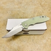 Rick Hinderer XM-18 3.5" S45VN Bowie NON FLIPPER, Tri-Way, Stonewash, Translucent Green G10 Knife Rick Hinderer XM-18 3.5" S45VN Bowie NON FLIPPER, Tri-Way, Stonewash, Translucent Green G10 Knife