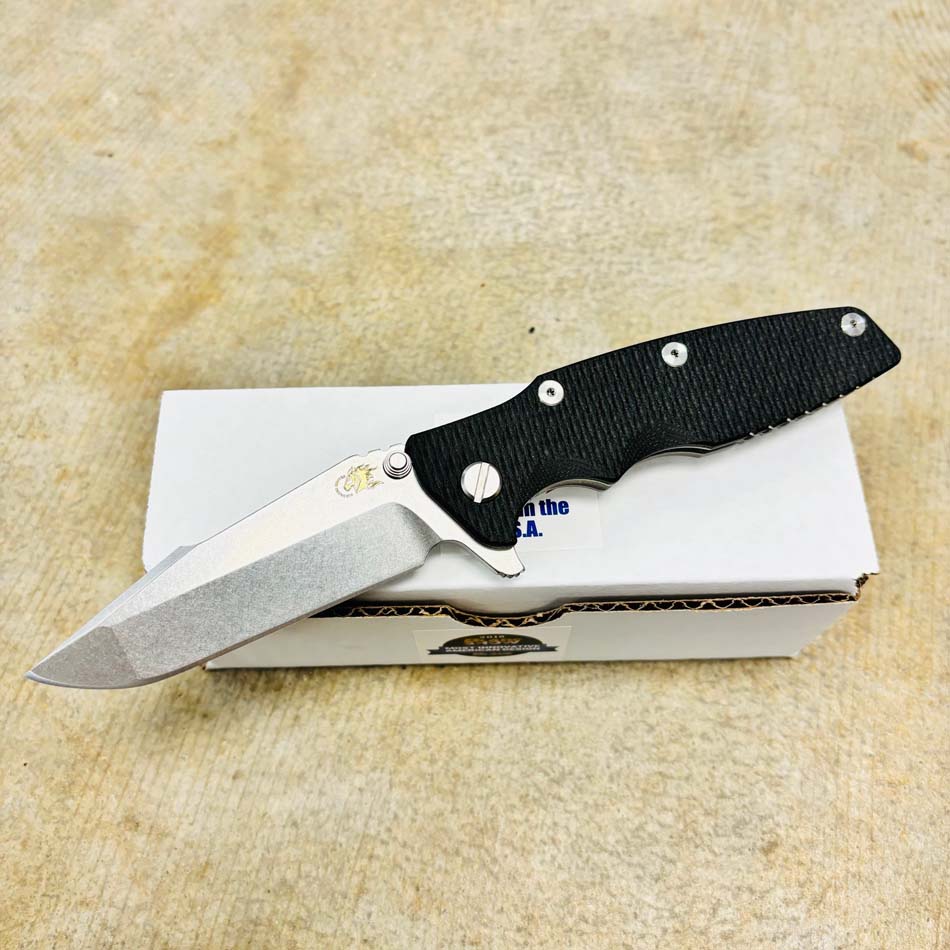 Rick Hinderer Eklipse 3.5" Harpoon Spanto Tri-Way Stonewash, Black G10 Flipper Knife Rick Hinderer Eklipse 3.5" Harpoon Spanto Tri-Way Stonewash, Black G10 Flipper Knife