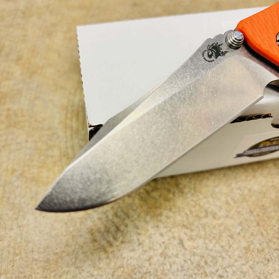 Rick Hinderer Eklipse 3.5" S45VN Spearpoint Tri-Way Stonewash Bronze, Orange G10 Knife - RH Eklipse 3.5" Spearpt SWB Oraange