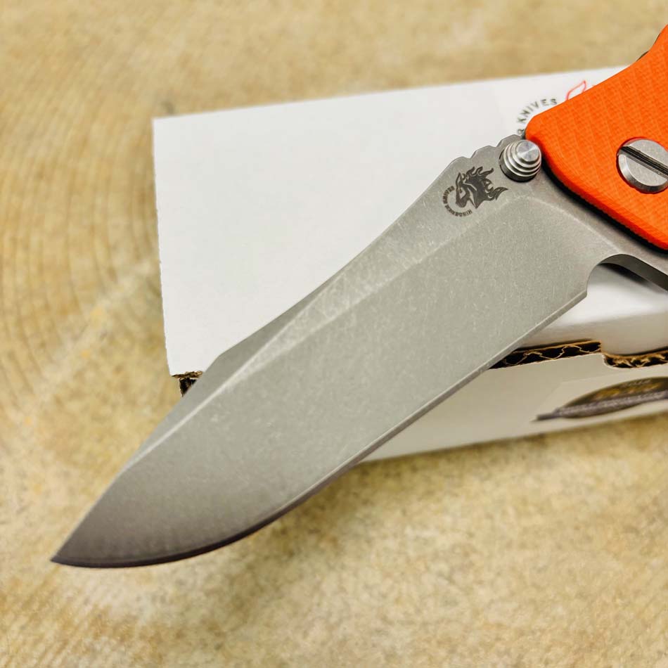 Rick Hinderer Eklipse 3.5" S45VN Spearpoint Tri-Way Battle Bronze, Orange G10 Knife - RH Eklipse 3.5" Spearpt BB Orange