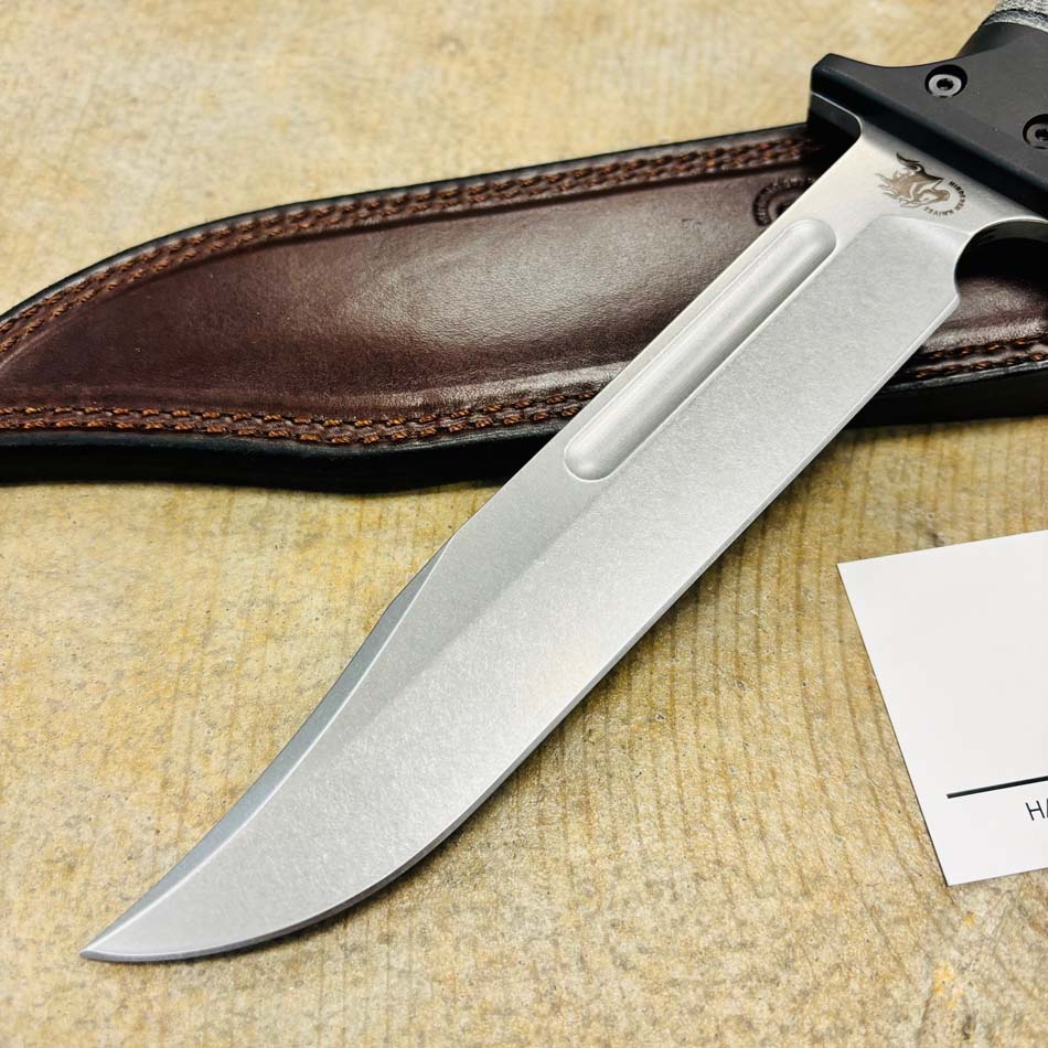 Rick Hinderer KaBar 3V Stonewash Blade Black Micarta Handles Fixed Knife - RH KaBar SW Black Micarta Knife