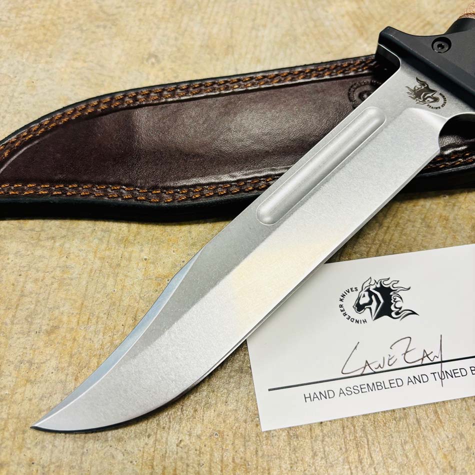 Rick Hinderer KaBar 3V Stonewash Blade Brown Micarta Handles Fixed Knife - RH KaBar SW Brown Micarta