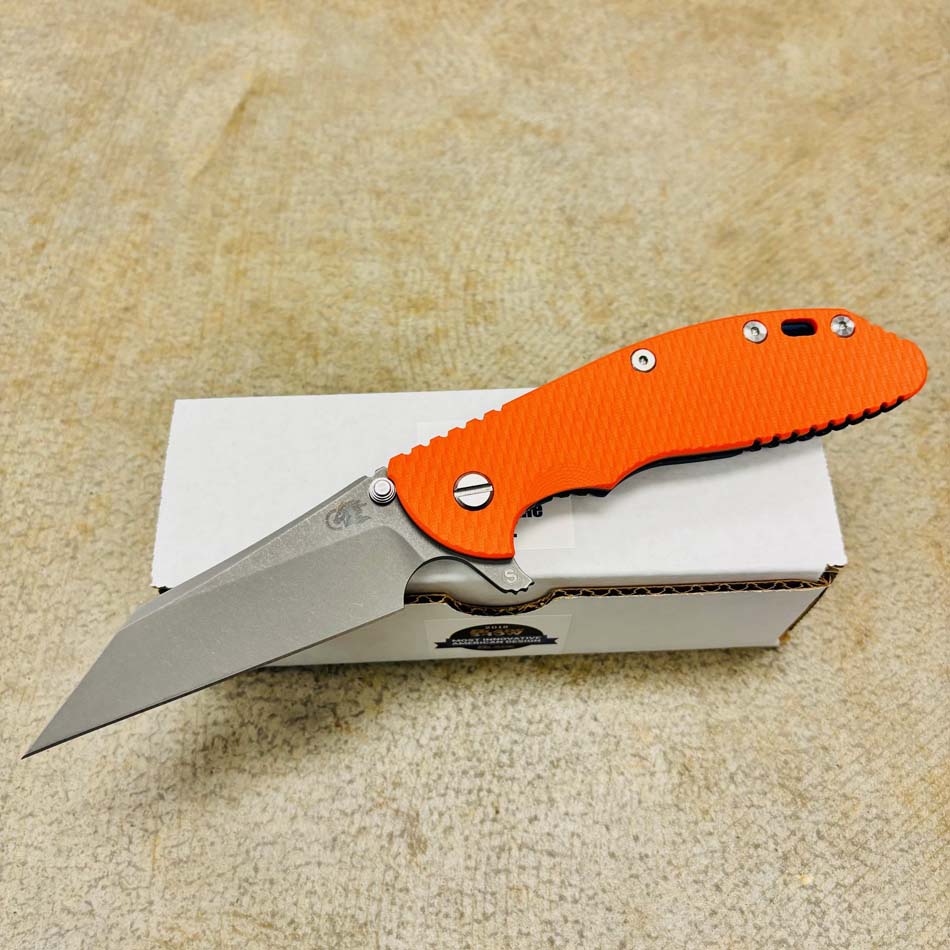 Rick Hinderer XM-24 4" S45VN SKINNY Wharncliffe, Tri-Way, Battle Blue, Orange G10 Folding Knife Rick Hinderer XM-24 4" S45VN SKINNY Wharncliffe, Tri-Way, Battle Blue, Orange G10 Folding Knife