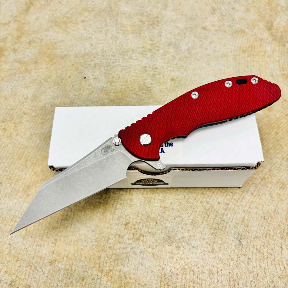 Rick Hinderer XM-24 4" S45VN SKINNY Wharncliffe, Tri-Way, Battle Blue, Red G10 Folding Knife Rick Hinderer XM-24 4" S45VN SKINNY Wharncliffe, Tri-Way, Battle Blue, Red G10 Folding Knife