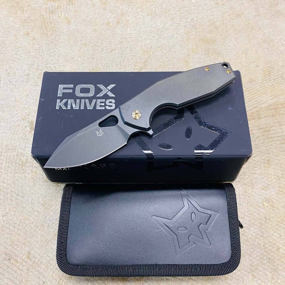 Fox FX-527 TiPVD 01FX903 Yaru PVD 2.76" CPM-S90V Blade Titanium Handles Folding Knife Fox FX-527 TiPVD 01FX903 Yaru PVD 2.76" CPM-S90V Blade Titanium Handles Folding Knife