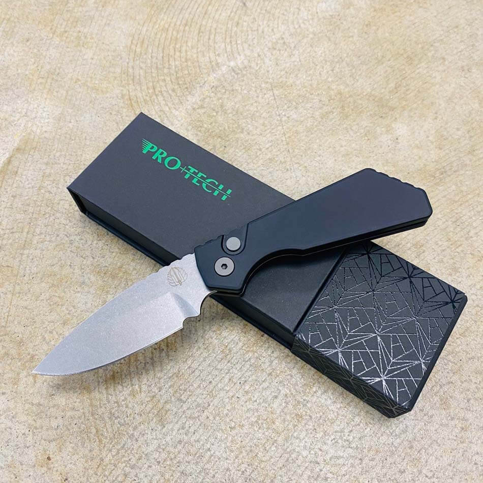 ProTech PT201 Strider PT+ Black Solid Handle Stonewash Magnacut